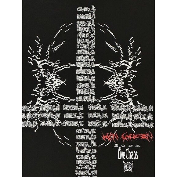 Ken Carson Live A Great Chaos Tour Merch Large T Shirt Opium‎ Double Sided - Picture 5 of 6